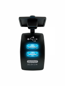 Гнездо розетка USB с синей подсветкой 12-24В TDS TS-CAU46